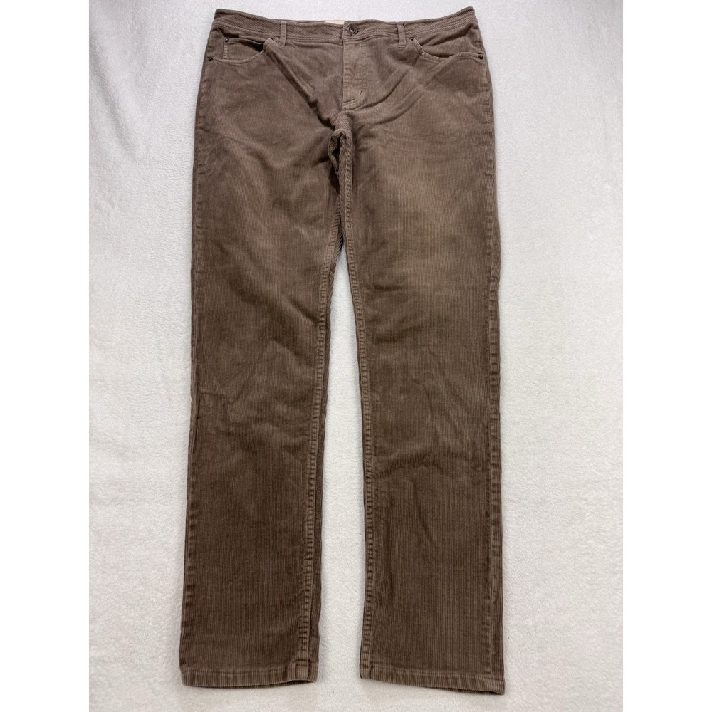 Normal Brand Corduroy Pants Men 34x34 Brown Straight Wale Cord 5 Pocket